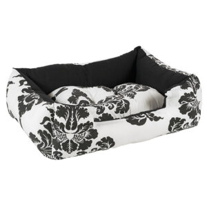 מיטה לכלב פטס-פרוג'קט מידה xl צבע שחור לבן פרחוני-0