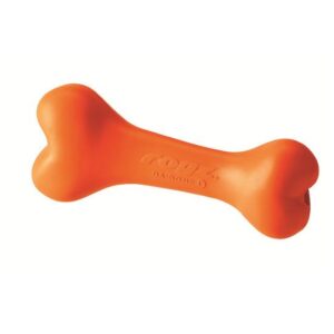 צעצוע לכלב רוגז עצם גומי קטנה צבע כתום-0