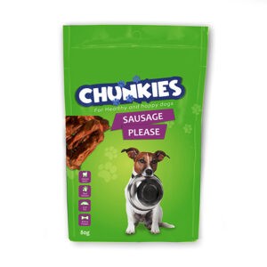 חטיף צ'אנקיס לכלב מיני נקניקיות 80 גרם-0