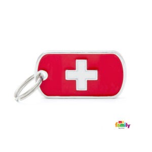 תג שם לכלב - דגל שווייץ-0