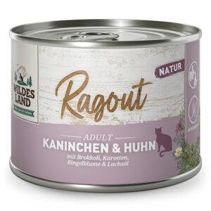ווילדס לנד Ragout לחתולים בוגרים — ארנב ועוף עם ברוקולי, 180 גרם